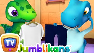 this is the way we get dressed with jumblikans dinosaurs chuchutv toddler learning videos