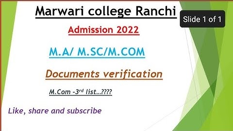 #mcr #Marwari college Ranchi #admission#mcom /M.A/M.SC. #pg