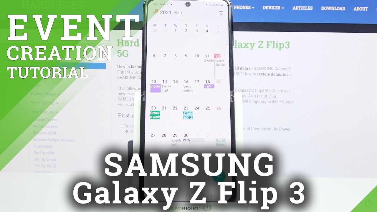 How to add event to calendar on samsung galaxy z flip 3 set reminder notification youtube