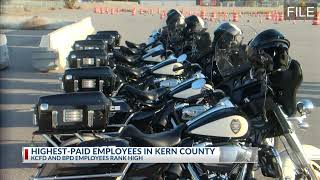 What positions have the highest salaries in Kern County and Bakersfield?