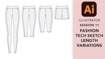 Adobe Illustrator: Creating fashion tech sketch length variations