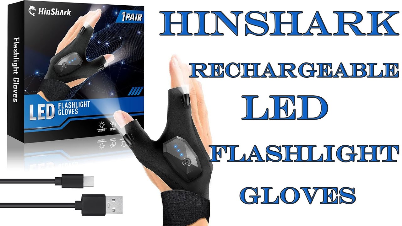 Hinshark Rechargeable LED Flashlight Gloves 