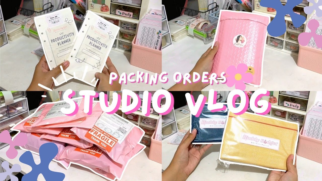 asmr studio vlog 🌷 real time packing orders 📦 no background music ✨ small business philippines