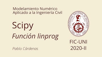 CB811 2020-II - Scipy - Función linprog