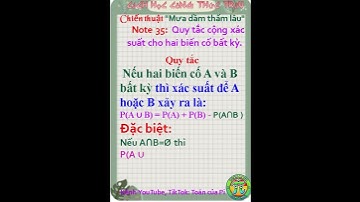 note 35 Công thức cộng xác suất tổng quát Toán 11  #toanthpt #study #toanlop11