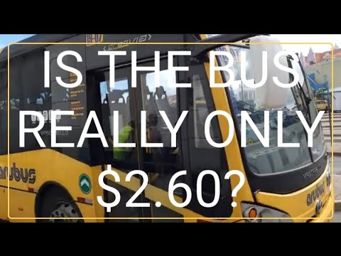 How to take the bus in Aruba to Eagle Beach and Plam Beach from the cruise ship pier for $2.60 US