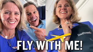 My Husband Flew with Me For The First Time (can we kiss?) | Flight Attendant Life