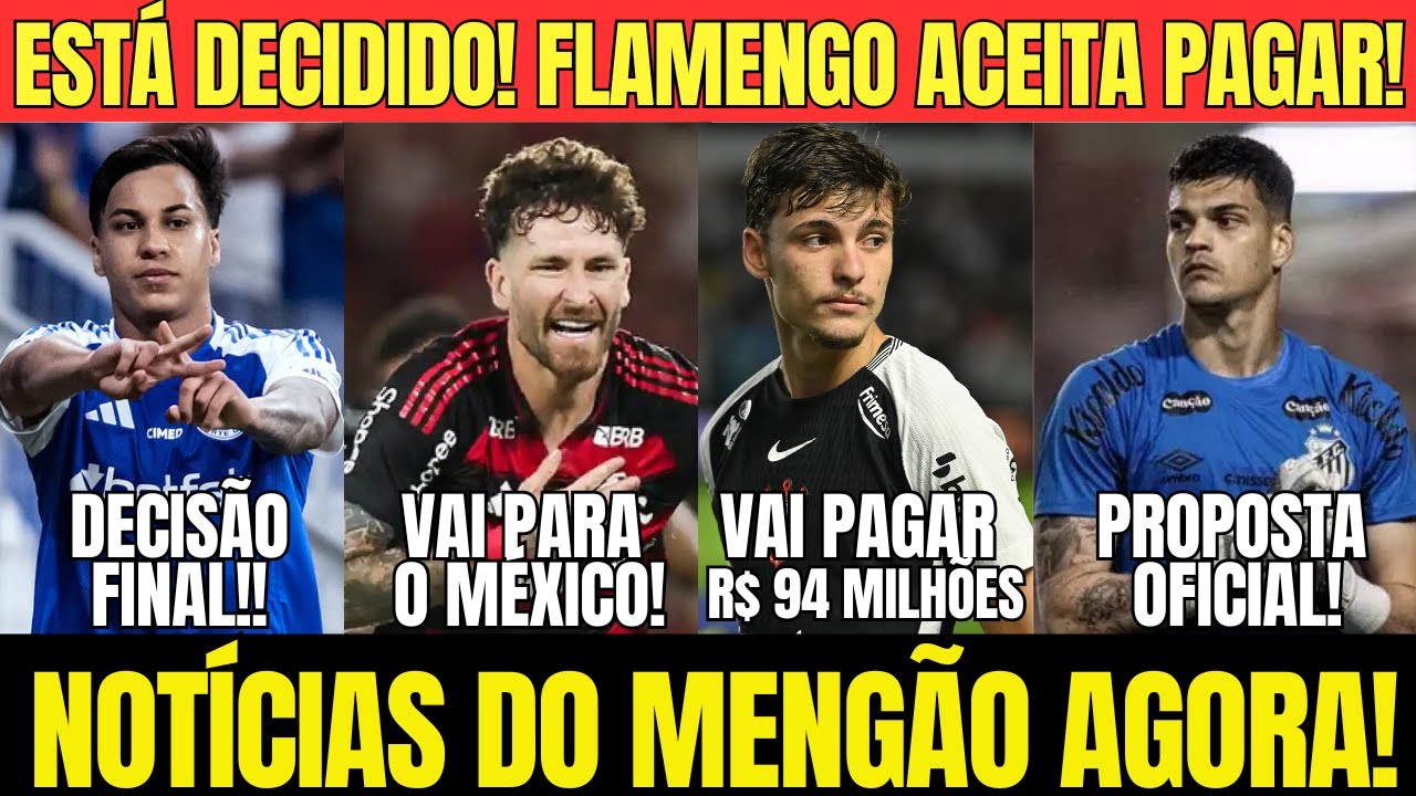 🔴⚫ FLAMENGO ACEITA PAGAR R$ 94 MILHÕES! JÓIA DO CORINTHIANS CHEGANDO AO MENGÃO!