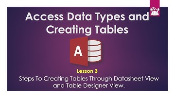 Access Data Types and Creating Tables