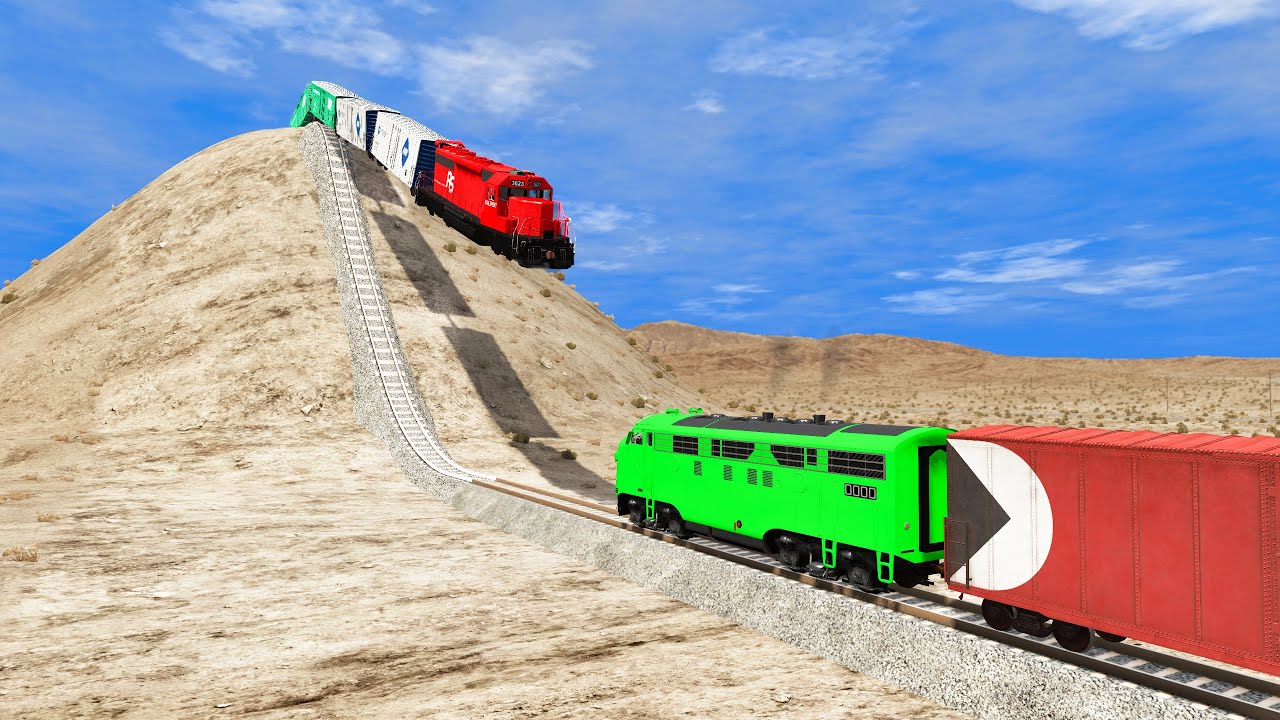 Trains vs Hill Climb - BeamNG.Drive #2
