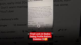 Final Look At Badoo Dating Profile Before Deletion 👀🤔 #shorts #dating #badoo