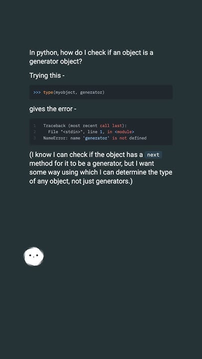 How to check if an object is a generator object in python? #shorts ...