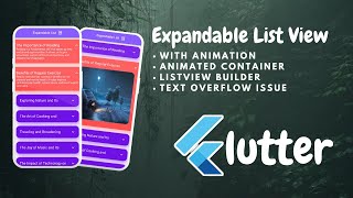 Expandable List View In Flutter. | With Animation | Flutter Widget of the week. |