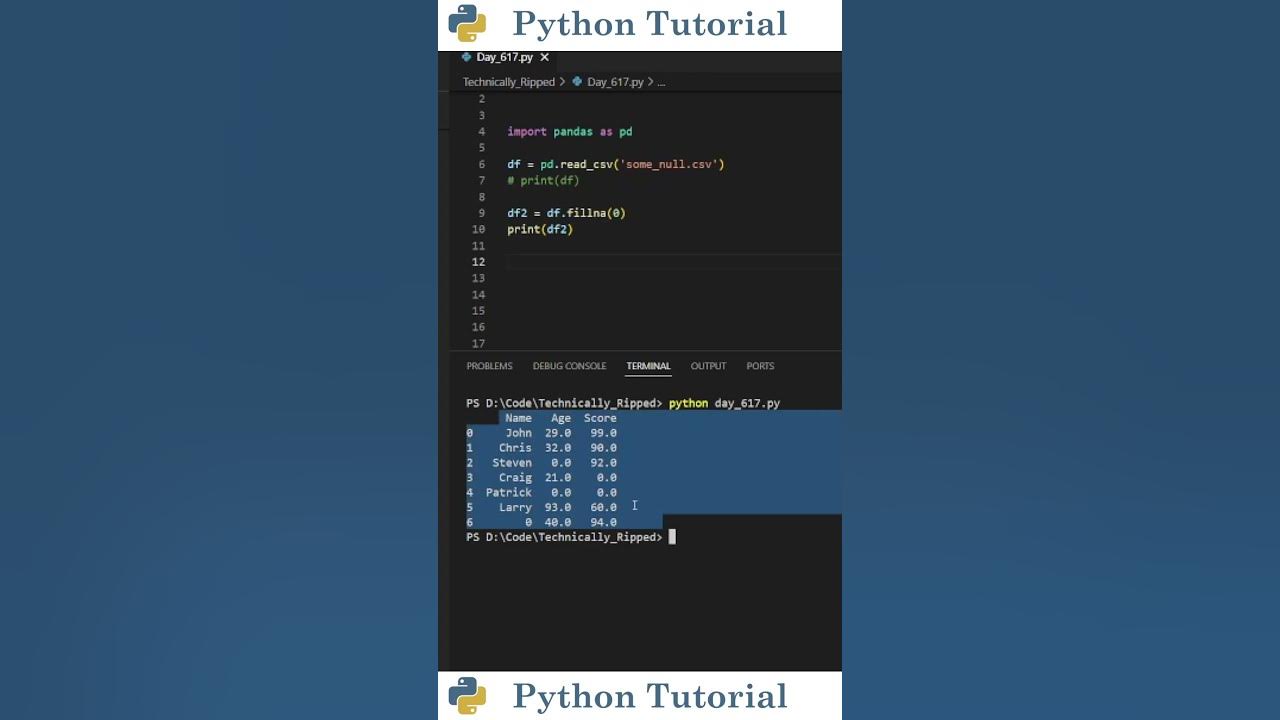 Specifying Null Values In Pandas Dataframe | Python Tutorial - YouTube