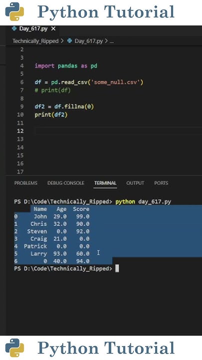 Specifying Null Values In Pandas Dataframe | Python Tutorial - YouTube