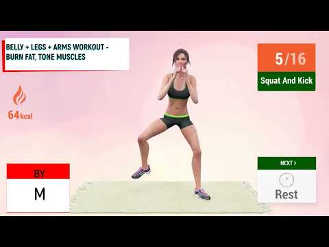 BELLY + LEGS + ARMS WORKOUT   BURN FAT, TONE MUSCLES/მუცლის + ფეხები + ხელების ვარჯიში   ცხიმის წვ