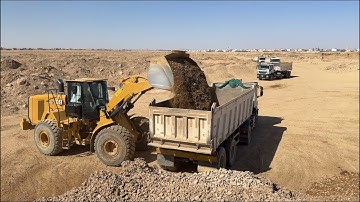 New Caterpillar 966GC ￼ Wheel Loader Trukers & LVECO Performer to load Shivel and pass course 4K