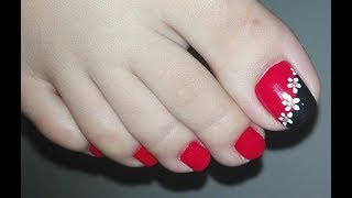 nail toenail easy diy flowers tutorial
