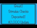 Great! Stimulus Check Deposited! Stimulus Check FAQ & $2,000 Stimulus Check Update