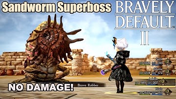 Bravely Default II - DEMO Optional Super-Boss: Sandworm - No Damage