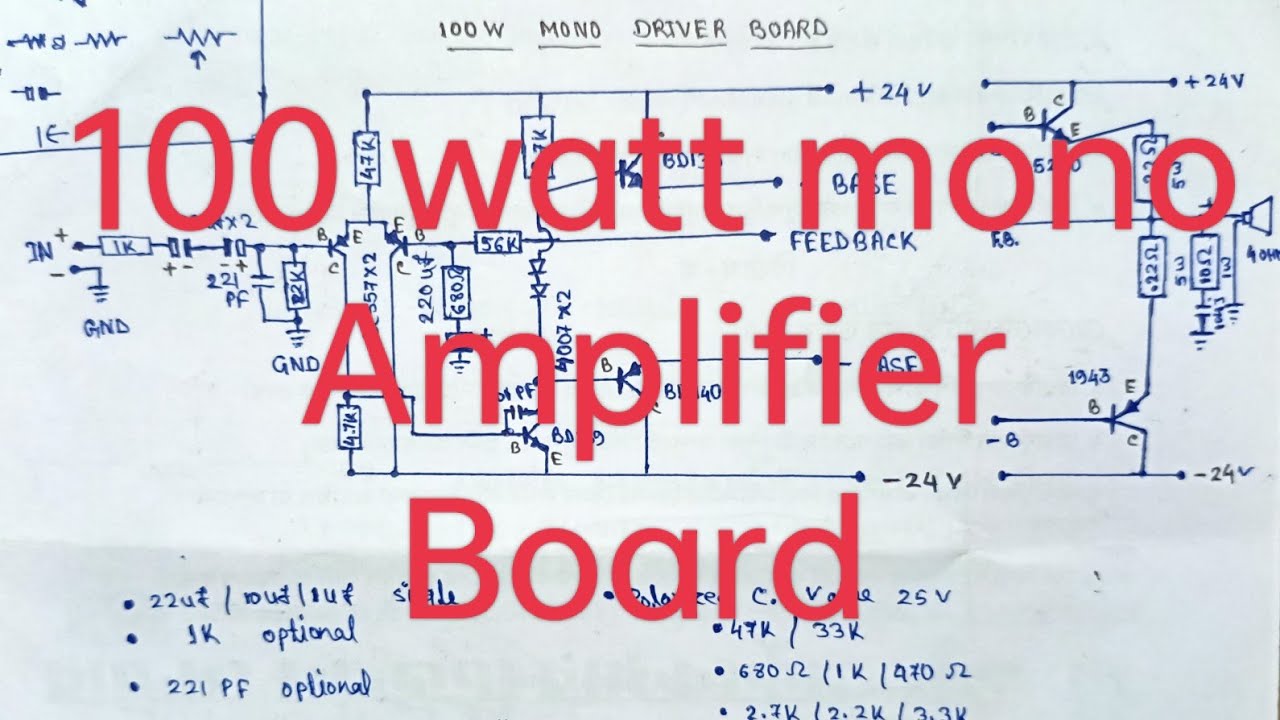 Transistor Amplifier Board/ Driver Board/ 100 Workable/ 100 Watt Mono Board YouTube