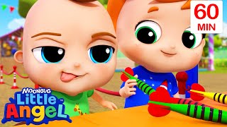 Exploring The Amusement Park! |  Little Angel 1 HR | Moonbug Kids  Fun Stories and Colors