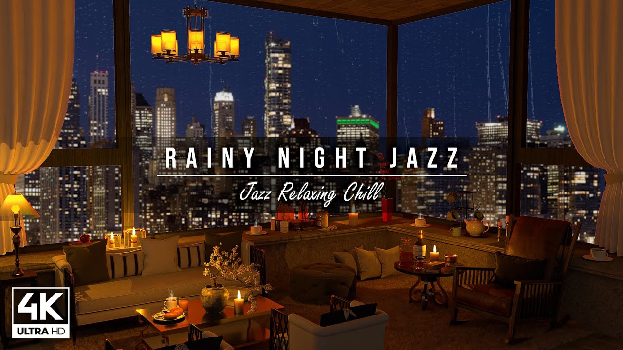 Rainy Night Jazz - Cozy Coffee Shop 4k & Relaxing Jazz Instrumental ...
