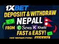 1xbet deposit and withdrawal Nepal|| How to deposit money in 1xbet from Esewa and khalti in Nepal