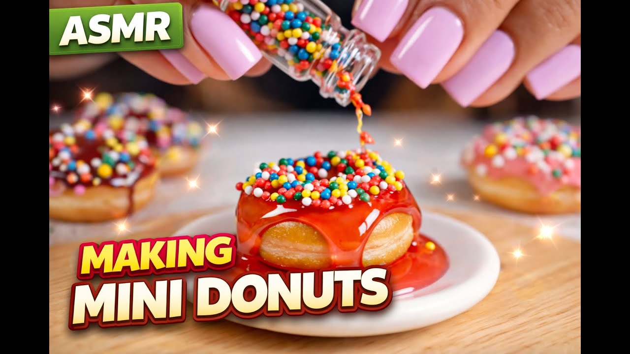 ASMR Making Mini Donuts | Satisfying Frying Sounds I AI Content Creation Universe