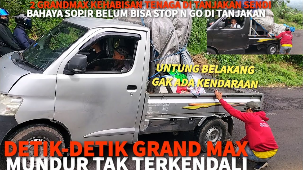 Grandmax mundur tak terkendali di tanjakan sendi Pacet Mojokerto arah cangar batu MALANG