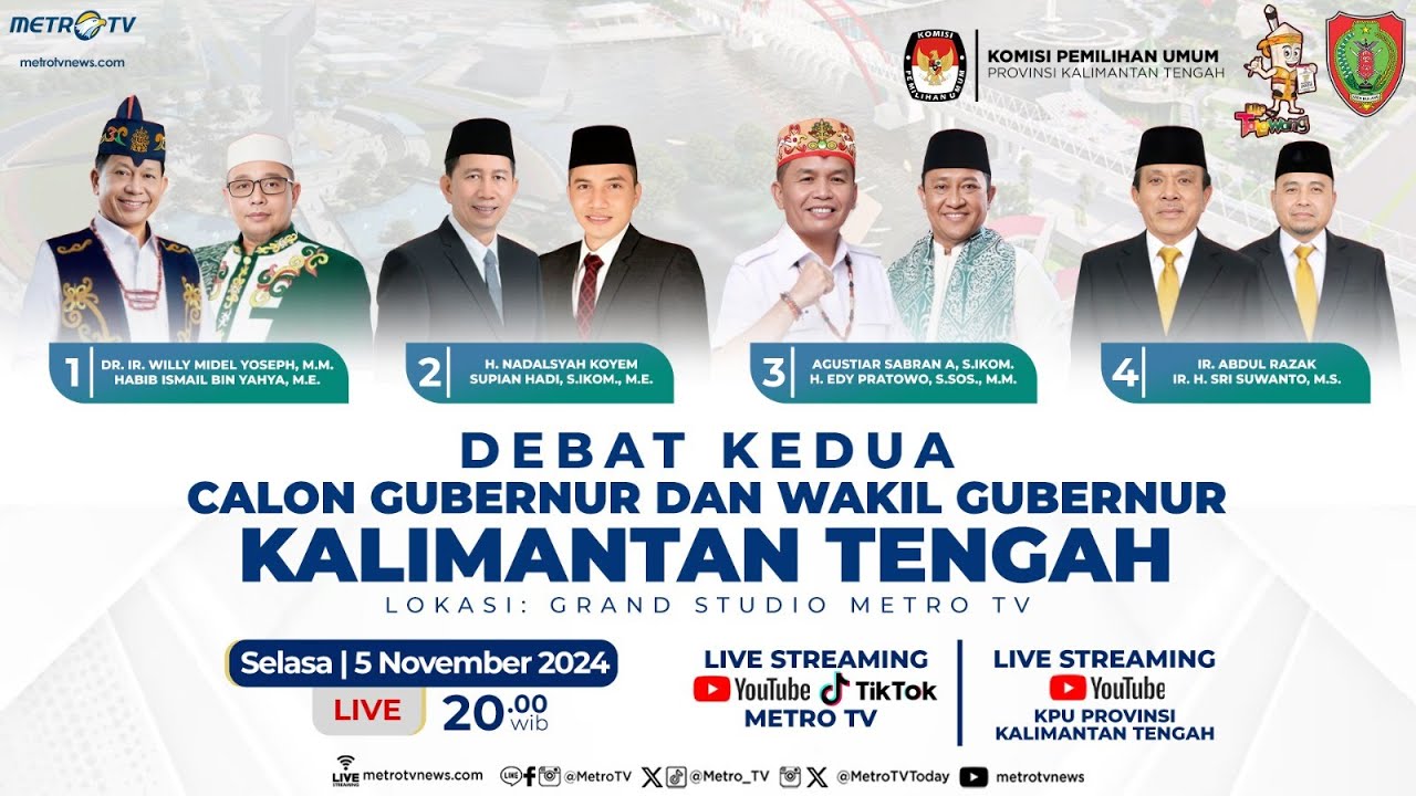 DEBAT PUBLIK KEDUA PASANGAN CALON GUBERNUR DAN WAKIL GUBERNUR KALIMANTAN TENGAH  TAHUN 2024