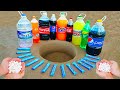 Experiment !! Big Cola, Fanta, Mtn Dew, Pepsi, Sprite vs Mentos in Big Underground
