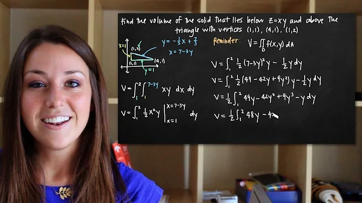 Double integrals to find the volume of the solid (KristaKingMath)