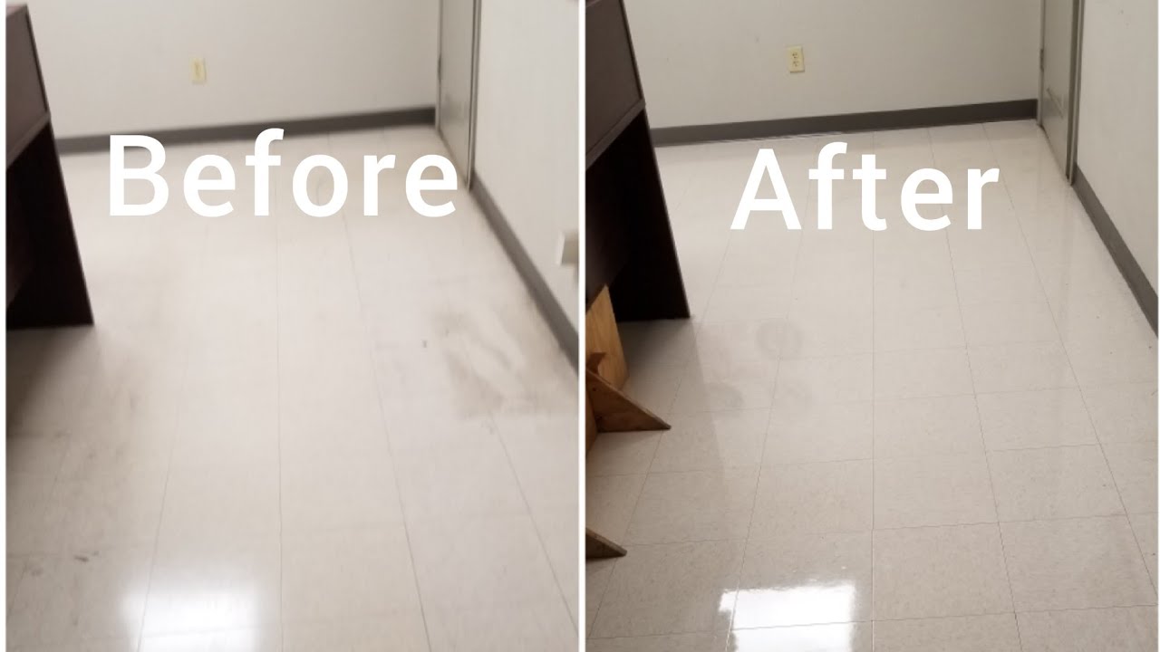 Commercial floor cleaning service. Vct strip and waxing in