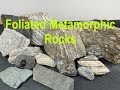 Rock identification with willsey foliated metamorphic rocks  slate phyllite schist and gneiss