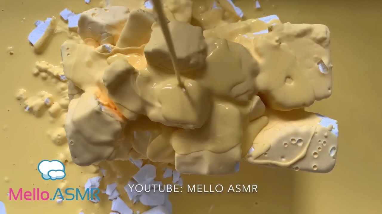 Pouring Creamy Yellow Paste into Crisp Gymchalk then Crushing it into Powder! | ASMR |