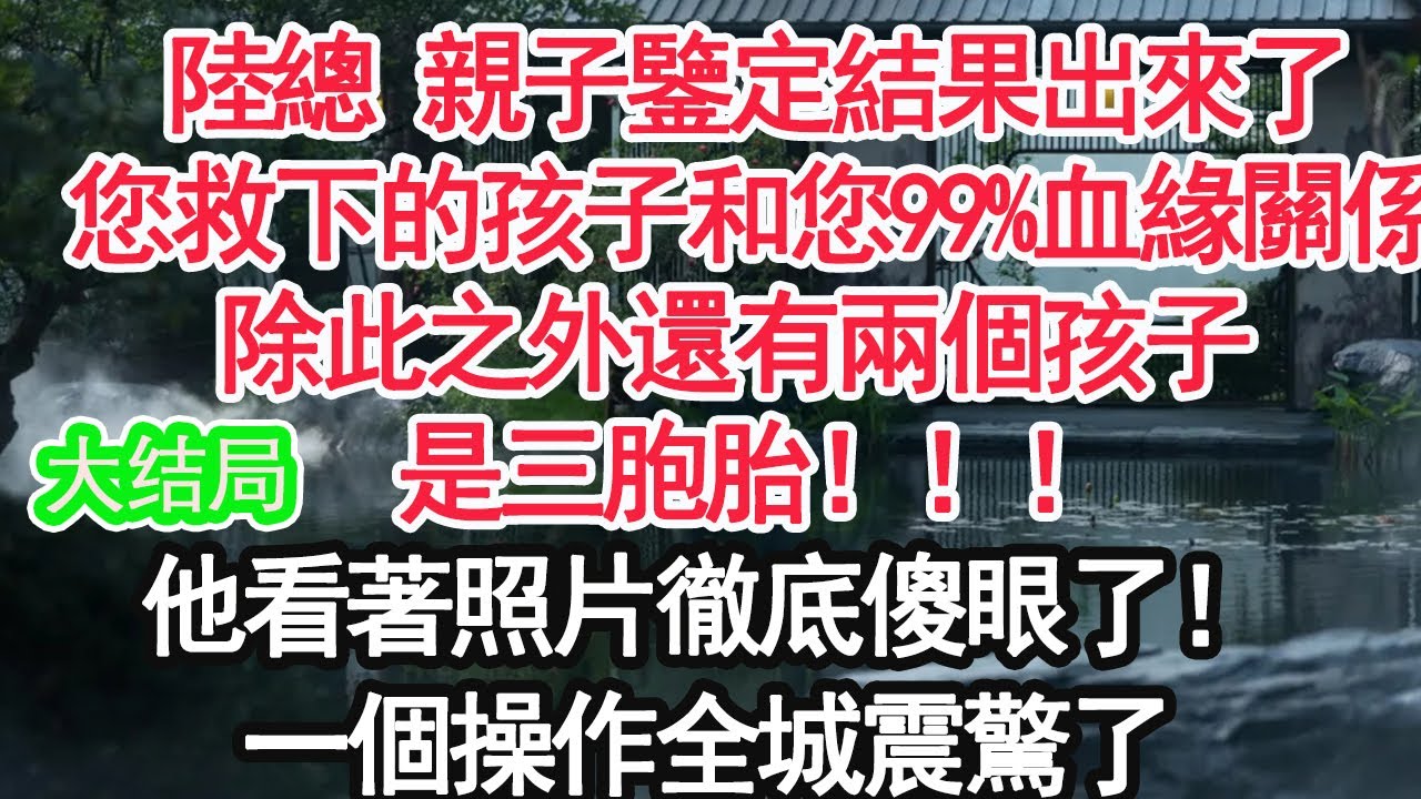大結局 “陸總，十分鐘前，龍盛集團總部的系統被黑了”“不惜代價給我查！”“座標顯示在您家別墅，監控截圖顯示是您三兒子！”【顧亞男】【大女主】【爽文】【婚姻自主】