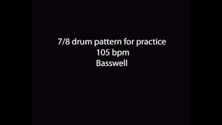 7/8 105 bpm Drum Machine Loop Pattern