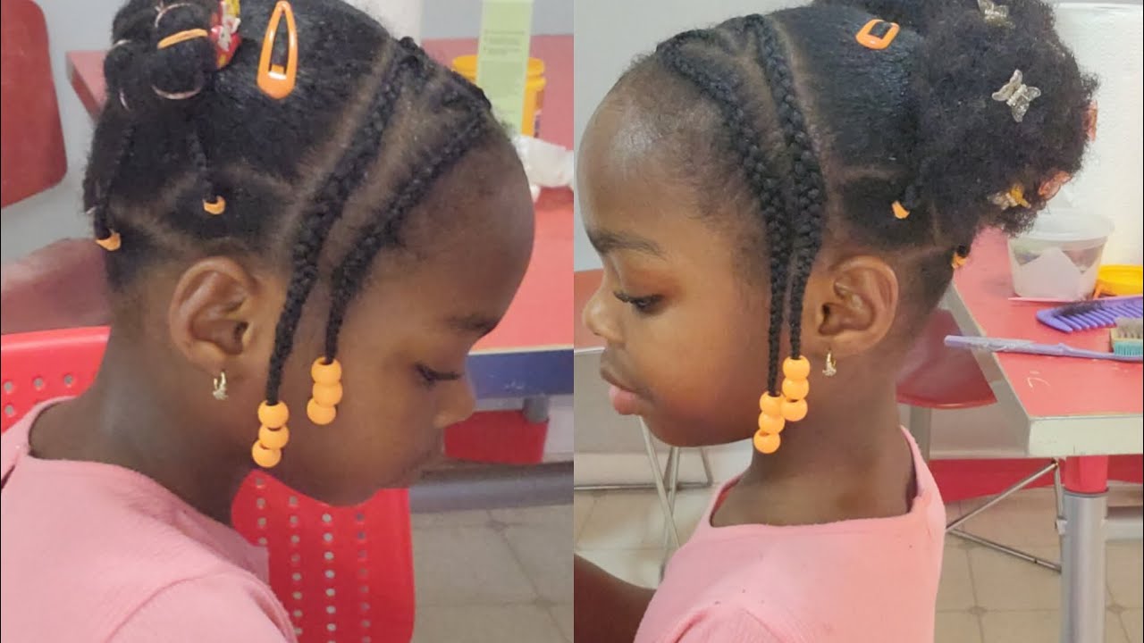 How to make easy natural hairstyle for little girls 