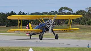 Steermans taxiing at Tyabb Airport preparing for the 2024 airshow on March 10th