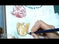 色鉛筆で塗り絵【大人のぬり絵　四季を彩る花の名作集】チューリップを塗るpart1