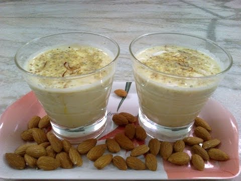 Badam Milk Recipe-Almond Saffron Milk Recipe- Kesar Badam Milk Recipe By Healthy Food Kitchen