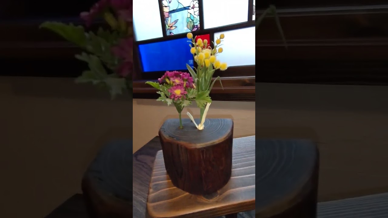 糸車　古民具　木＆竹製　アンティーク装飾品　レイアウト提案・行燈添え 和人 長野】糸車の花台 #古民具 #古材 #木の台 #糸車 #和モダン #昭和