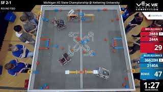 Michigan Regionals : Gold - SF #2-1 - 288B & 244A vs 36620H & 2140A - Auton + Driver