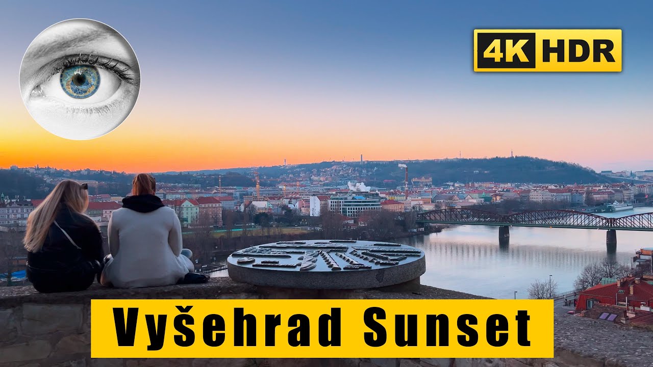 4k Prague Vyšehrad walk HDR Sunset - Czech Republic 🇨🇿 Hi-Fi ASMR