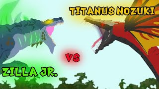 Zilla Jr. vs Titanus Nozuki | Short fight Animation | Dc2