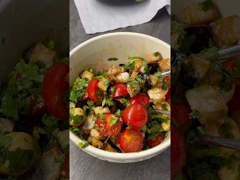 Салат с хрустящими баклажанами