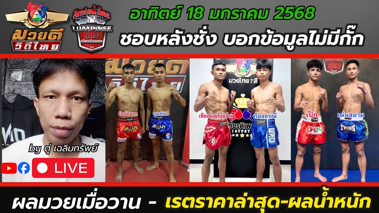 วิจารณ์มวยชอบหลังชั่ง | ศึกมวยไทย7สี+มวยตู้ วันอาทิตย์ที่ 18 ม.ค. 69 โดย ตู่ เฉลิมทรัพย์