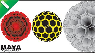 Famous 3d Spherical Shape Design in Coreldraw | Design a 3d object | Corel draw tutorial Wealth
