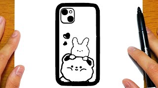 HOW TO DRAW A CUTE IPHONE CASE | Easy drawings